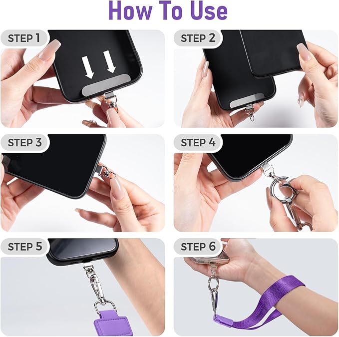 Clip and Go Strap for Phone with Wallet Crossbody Phone Lanyard and Detachable Checkered Bag with ID Window and RFID Pouch for Daily Travel.