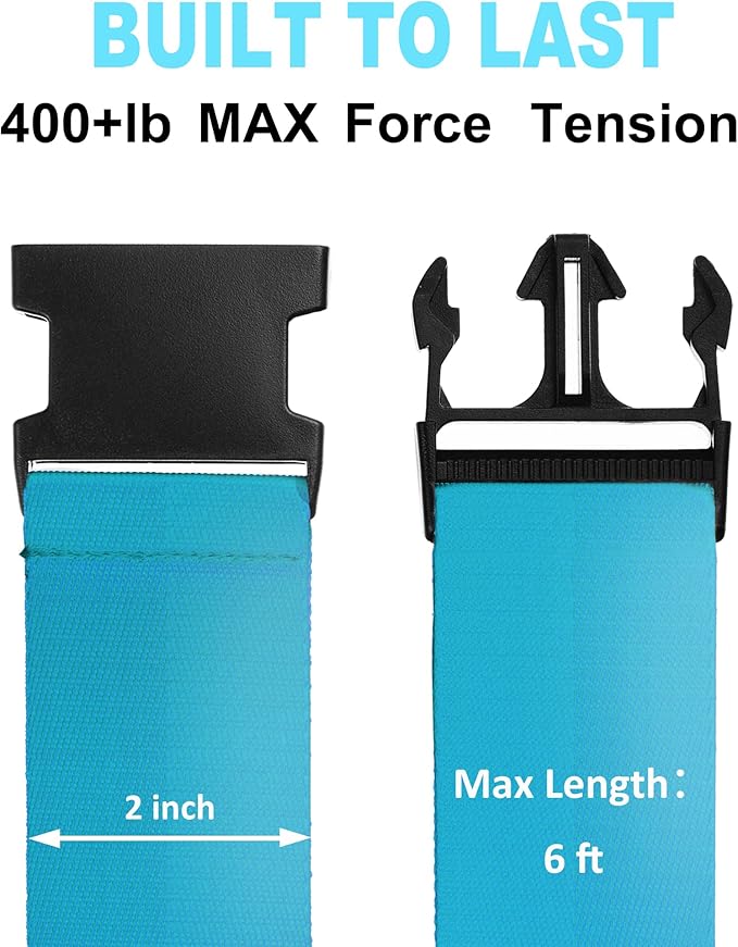 Luggage Straps for Suitcases TSA Approved Travel Belt 4 Pack by Chelmon (Sky Blue)