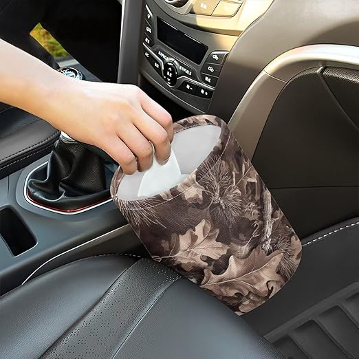 Dead Branch LeavesTrash Bag, Car Trash Can - Cute, Portable, Collapsible for Back Seat, Floor, Hanging Headrest Waste Basket - Auto Garbage Accessory