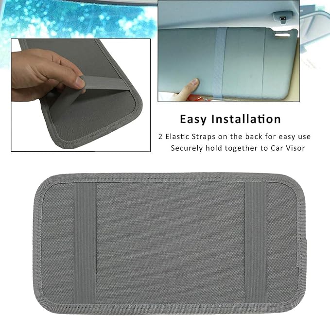ZugGear Car Sun Visor Organizer, Auto Visor Holder Interior Accessories Pocket Organizer - Car Registration Holder Document Storage Pouch Pen holder - Grey