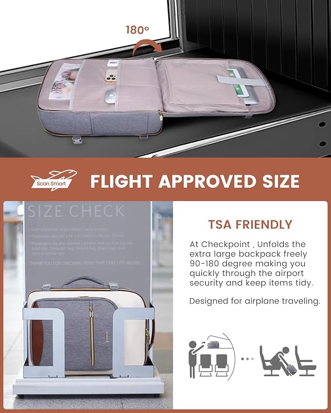 LOVEVOOK 40L Travel Backpack for Women & Men, Airline Approved Carry On Luggage with 3 Packing Cubes, TSA Overnight Bags, Waterproof Personal Item Bag, Weekender Essentials Backpacks fits 17" Laptop