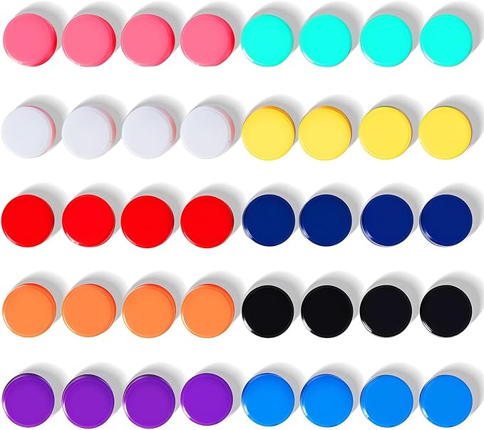 Fridge Magnets, 40 Pack 10 Colors Small Strong Heavy Duty Magnets, Mini Cute Funny Round Refrigerator Magnets for Whiteboard, Crafts, Fridge, Locker, Kitchen, School, Classroom, Office, Home