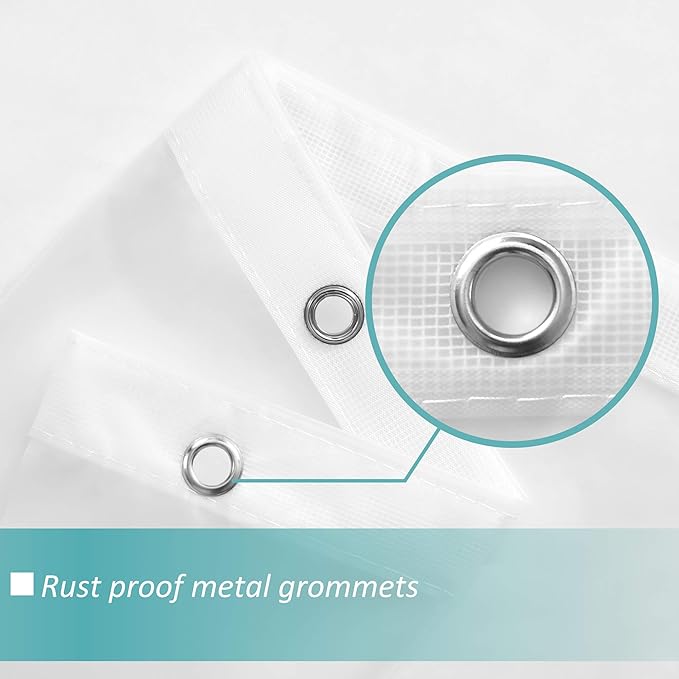 Mrs Awesome Long Shower Curtain Liner with 3 Magnets, 72x78 Frosted PEVA Shower Liner, 78 Length Plastic Shower Curtain for Bathroom, Waterproof, 72 x 78, Frost