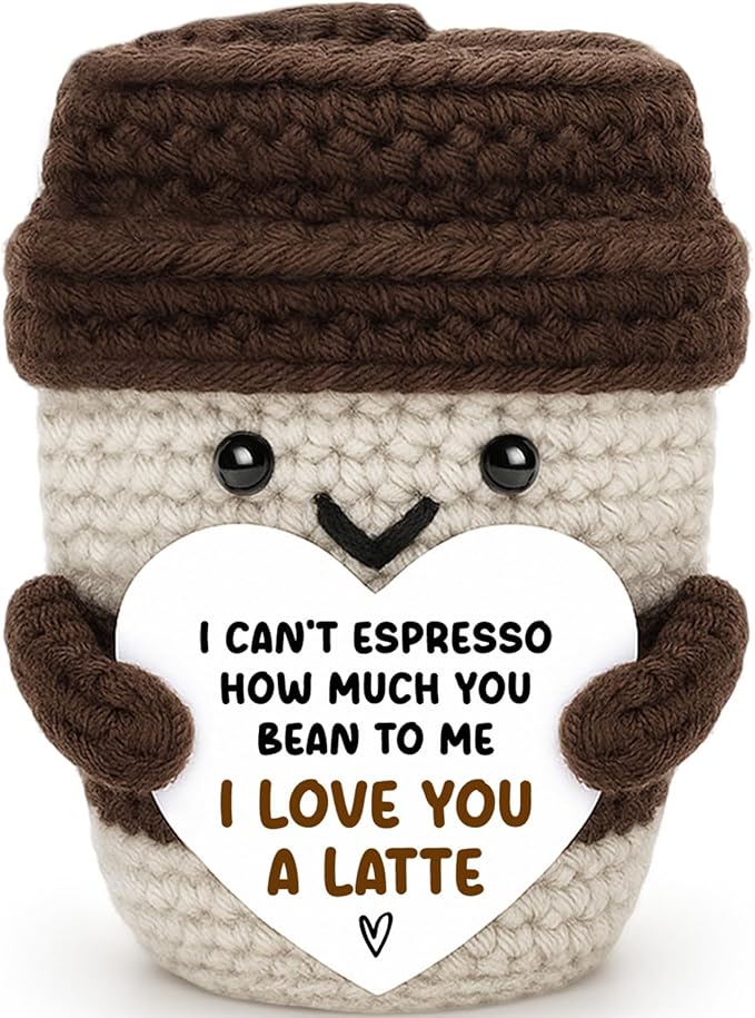 Agantree art Anniversary Women Men Her Him Gifts for Girlfriend Boyfriend Father s Day Gift for Husband Wife Birthday Graduation Coffee Lover Couple Crochet Coffee Mug Decor I Love You Her Dad