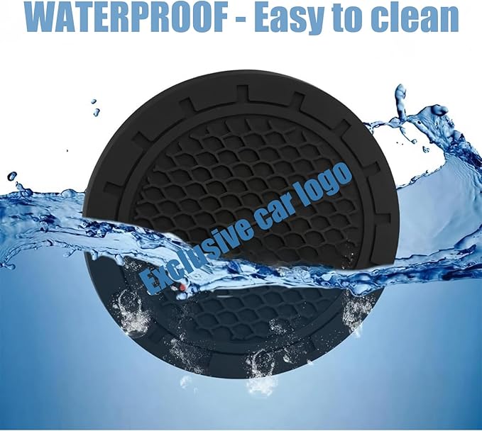 Car Cup Holder Coasters Compatible with Nissan Series Interior Accessories,Recessed Silicone Anti Slip Cup Holder Coaster Interior Accessories 2.75in 2Pack (Black)