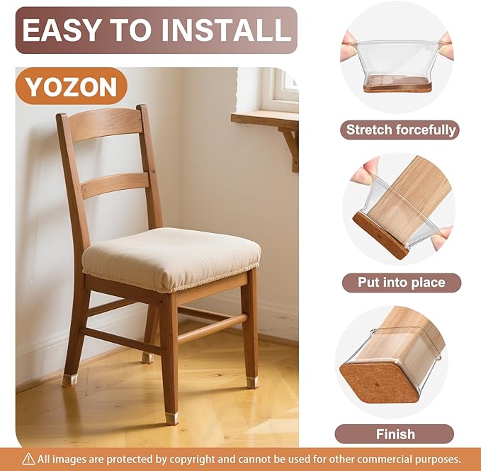 Chair Leg Floor Protectors Rectangle Chair Leg Protectors for Hardwood Floors Silicone Caps Felt Furniture Pads Covers Anti-Scratch Reduce Noise 16 Pack Clear Fit:L 1.12"-1.5",W 0.75"-1"