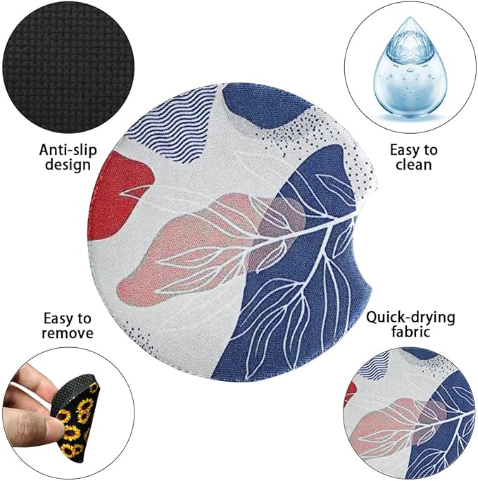 Moly Magnolia 2 Pack Car Coasters for Drinks Absorbent - 2.75 Inch Cute Car Cup Holder Coasters for Women, Removable Cup Holder Coaster for Women Girls, Car Interior Accessories (Style K)