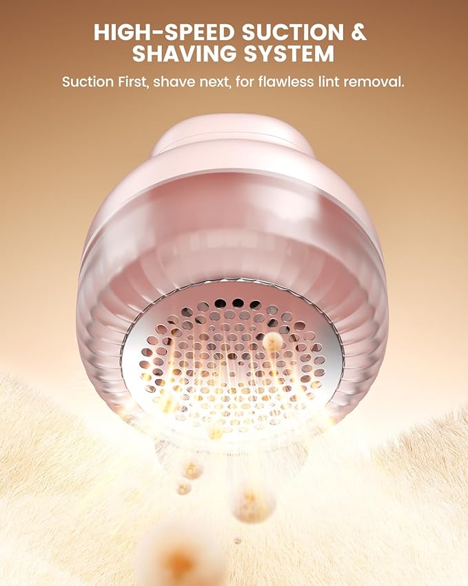 Rechargeable Fabric Shaver, Lint Remover with 3D Floating Blades & Powerful Motor, Portable Sweater Shaver with Digital Display, 3 Speeds Electric Lint Shaver for Clothes, Sweaters, Furniture