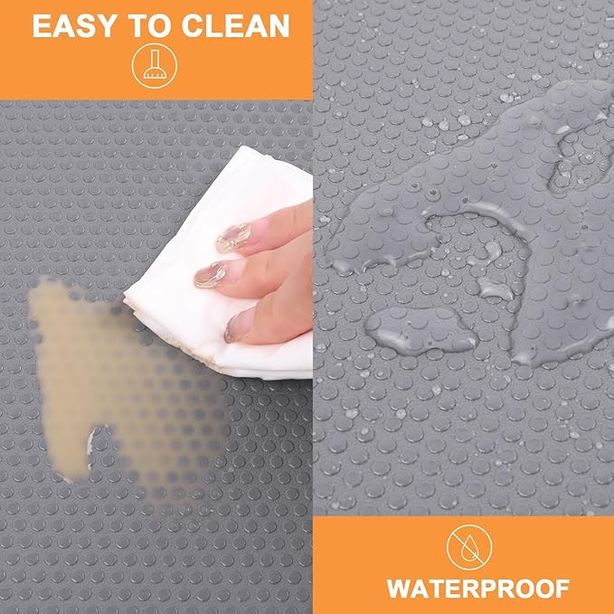 FLPMIX Kitchen Cabinet Shelf Liner: 19" Wide Waterproof Under Sink Mat - Dark Grey Non-Adhesive Easy to Cut Large Drawer Liner for Pantry Bathroom Cupboard 19" W x 300" L