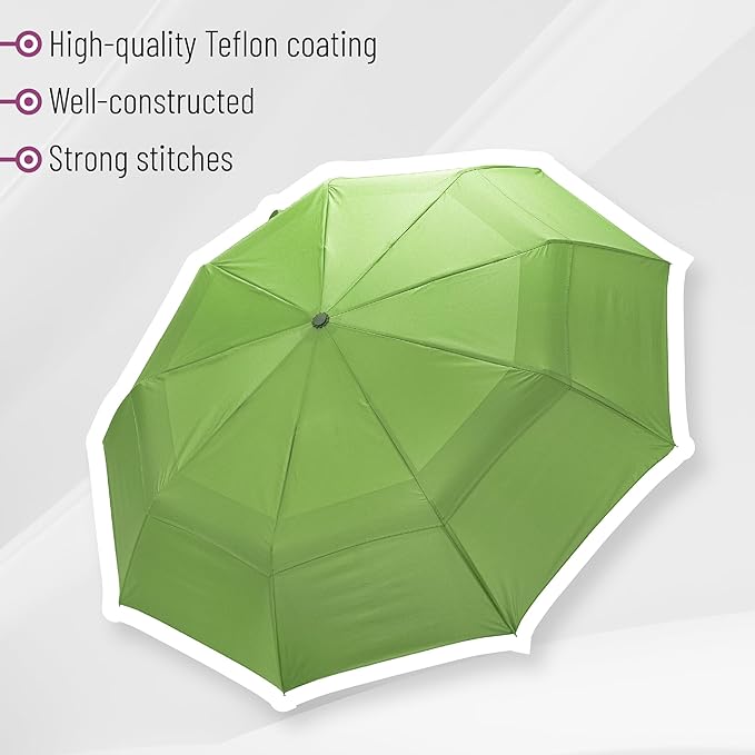 Mr. Pen- Windproof Travel Umbrella, Small Water-Resistant Automatic Folding Umbrella for Rain and Sun, Light, Compact and Portable for Women & Men, Fits Car & Backpack