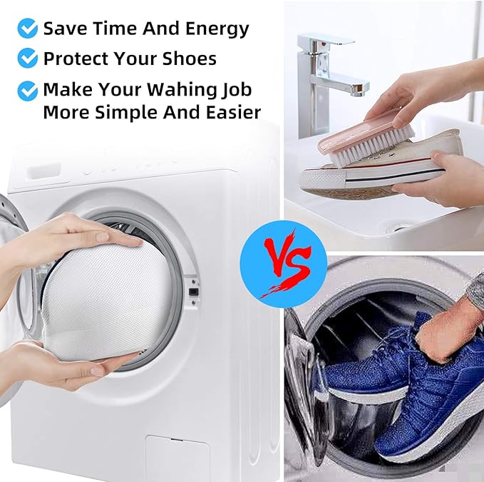 GOGOODA Mesh Laundry Bags for Delicates Durable Protective Wash Bags Travel Storage Bags for Intimates Lingerie 2PCS (2 Shoe Wash Bags (10.23 * 16.53in))
