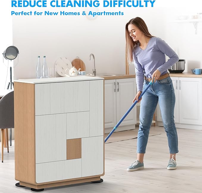 16-Pack Furniture Sliders for Hardwood Floors & Carpet, Save 80% Effort Safely and Easily, The Glide Tool Set for Heavy Furniture and Appliances, Reusable Moving Pads (8 Plastic & 8 Felt, 3.5" Slider)