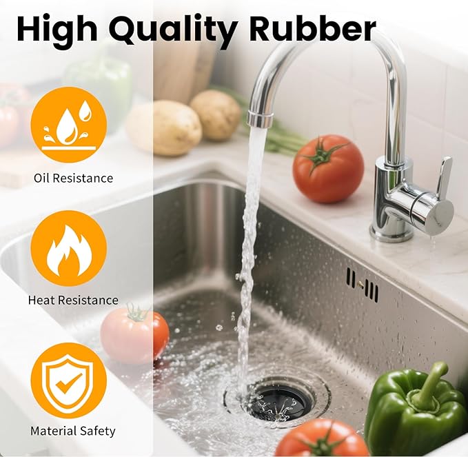 Garbage Disposal Splash Guard, 2 Pack 3 1/8" Sink Baffle Disposer Drain Splash Guard Collar Rubber Replacement Quiet Cover Ullnosoo for Waste King, Whirlaway, GE Disposer