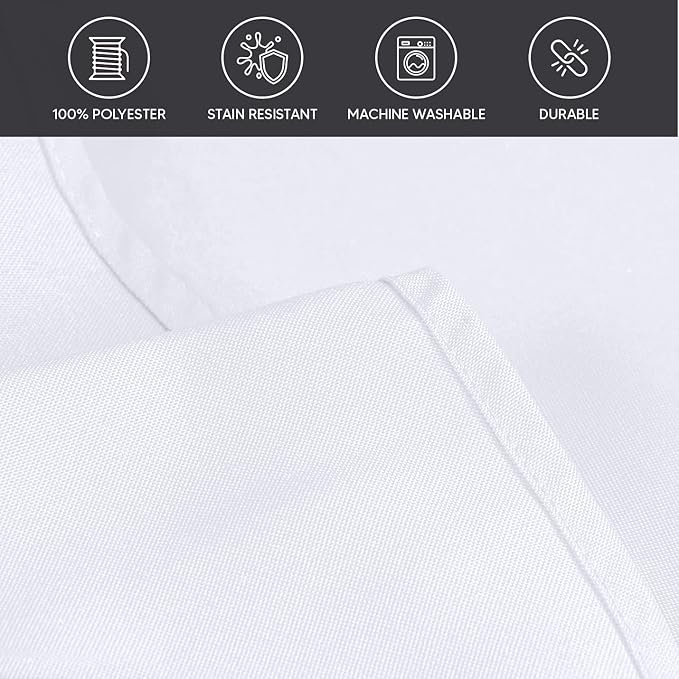 Utopia Kitchen Round Tablecloth 2 Pack (70 Inches, White), Machine Washable Polyester Table Cover for Dining, Buffet Parties, Picnics, Events, Weddings and Restaurants