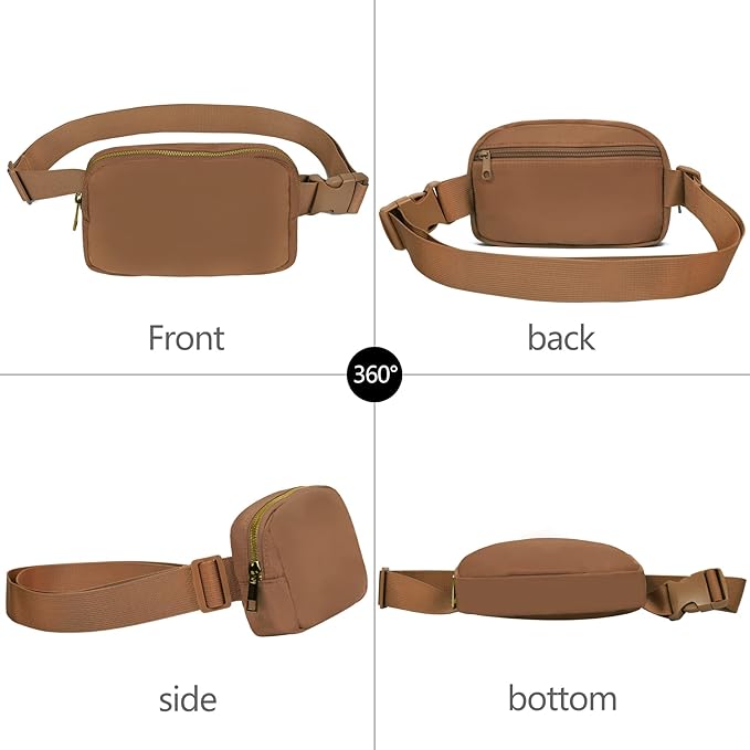 VOROLO Fanny Pack For Women And Men Crossbody Bag Belt Bag with Adjustable Strap Graduation Gifts Brown