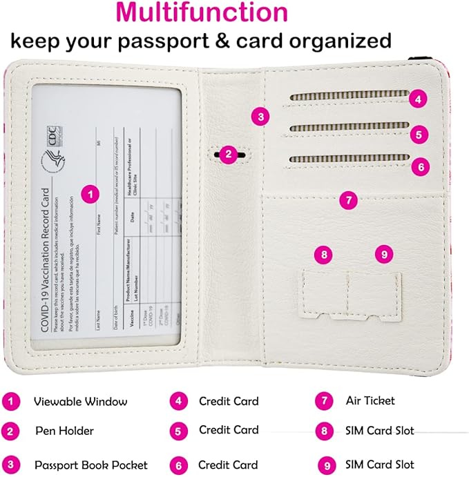AIRMORS passport Holder,Rfid Blocking Travel Wallet Credit Card Case Cute Passport cover for Women/Men,Boys Girls Travel Essentials (Soccer)