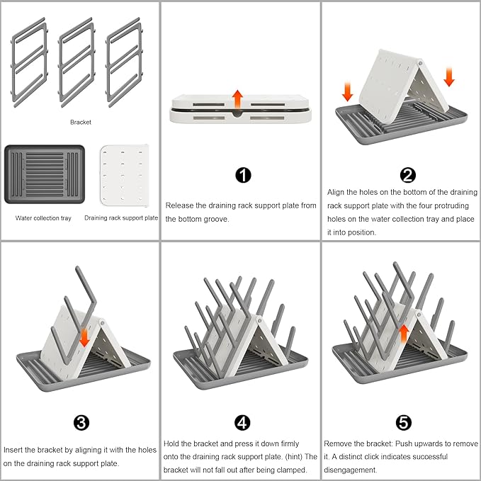 CandyHome Large Baby Bottle Drying Rack, Space Saving 18 Detached Hook Slope Bottle Dryer Holder for Countertop Kitchen Organize Bottles & Baby Accessories Brushes Pacifiers and Pump Part- BPA Free