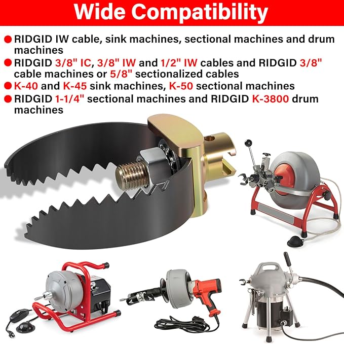 52817 2-1/2" T-231 Heavy Duty C-Cutter, Drain Cleaner Tool, Compatible with RIDGID K-40 and K-45 Sink Machines, K-50 Sectional Machines, or K-3800 Drum Machines