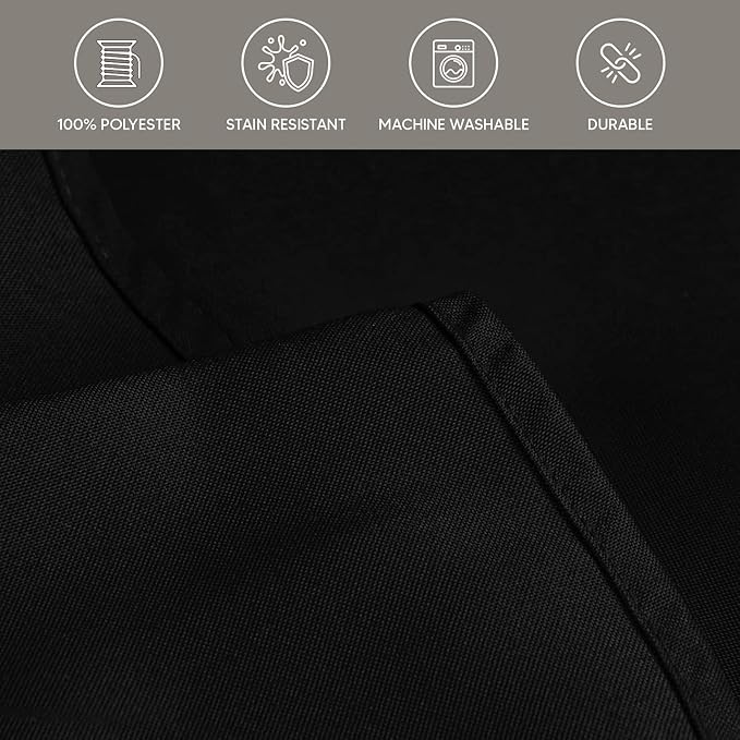 Utopia Kitchen Square Table Cloth 2 Pack (54x54 Inches, Black), Machine Washable Polyester Table Cover for Dining, Buffet Parties, Picnics, Events, Weddings and Restaurants