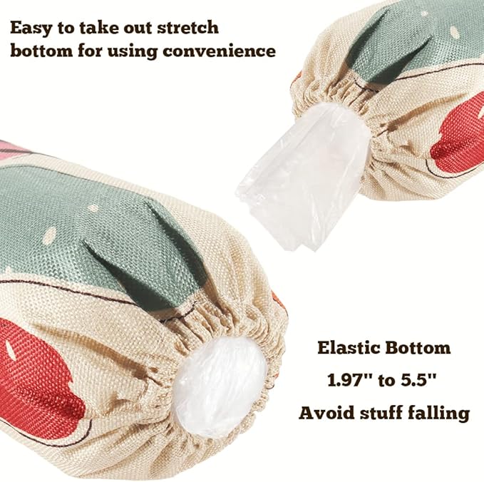 2PCS Boho Plastic Bag Holder for Kitchen Essentials, Reusable Hanging Grocery Bag Organizer, Washable Large Grocery Trash Garbage Bags Storage Dispenser Boho Kitchen Decor-06