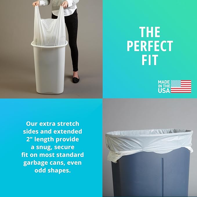 Hippo Sak - Tall Kitchen Garbage Bags with Ergonomic Handles - 13 Gallon Trash Bags - Super Strong, Patented Reinforced Bottom and Leak Proof Tall Kitchen Trash Bags - Heavy Duty Trash Bags (90 Count)