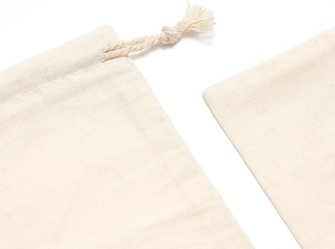 Tendwarm 20 Pack 5.9x7.8 Inches Cotton Drawstring Bags Reusable Muslin Sachet Bag for Party Wedding Storage Home Supplies
