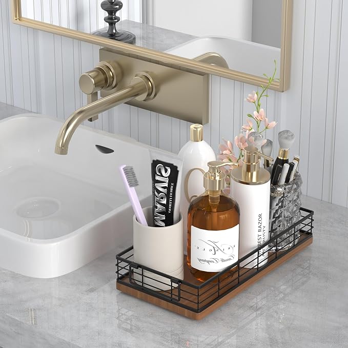 Toilet Paper Basket, 2PCS 13 Inch Bathroom Tank Tray Top of Toilet Storage Toiletries Organizer for Bathroom, Living Room and Kitchen