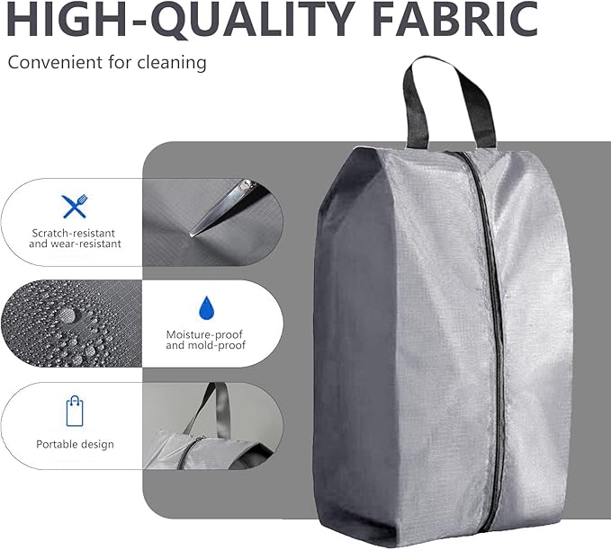 Travel Shoe Bag 4-Piece Men's and Women's Waterproof Nylon Zipper, Travel Shoe Storage Bag, Shoe Storage Bag