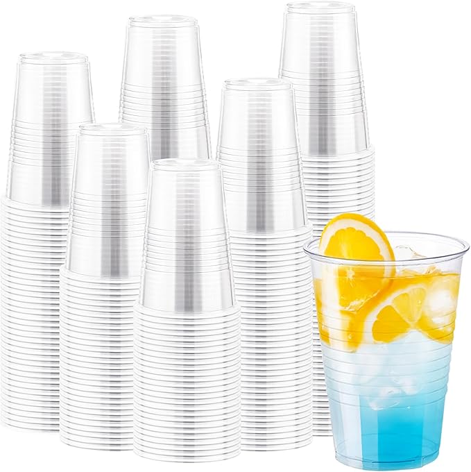 Lamosi 1000 Count 16 oz Plastic Cups, Disposable Clear Plastic Drinking Cups Bulk for Party, Events