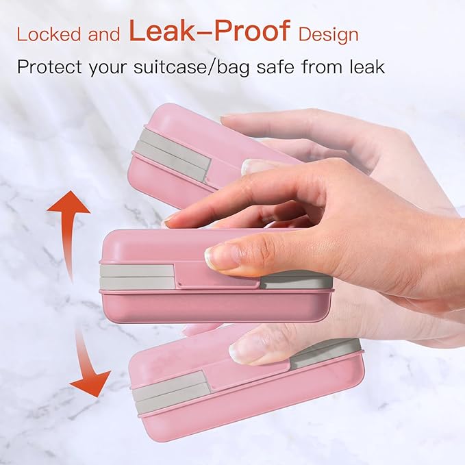 Quatish Bar Soap Holder Dish 1 Pack for Shower, Travel Soap Case with Lid for Gym, Camping Essentials, Hiking, Travel Size Toiletries, Portable, Leakproof, Pink