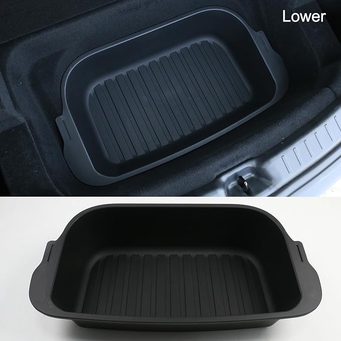 Tempsnow 2 Pcs Trunk Organizer for 2025 2026 Tesla Model Y Juniper Trunk Storage Box Organizer Tray