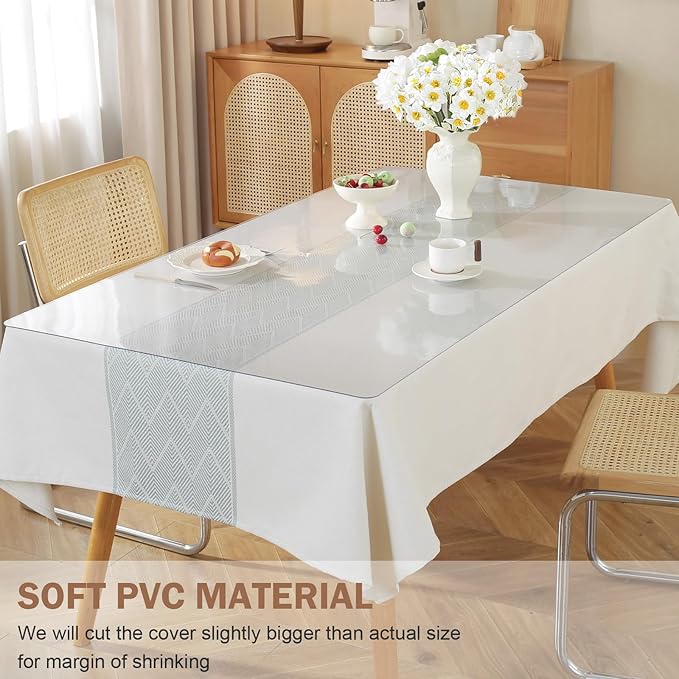 LovePads Frosted Desk Mat 20 x 48 Inch, 1.5mm Thick Frosted Table Protector, Waterproof Plastic Table Cover Protector, PVC Desk Protector Mat, Vinyl Desk Cover for Desktop, Coffee & Dining Table