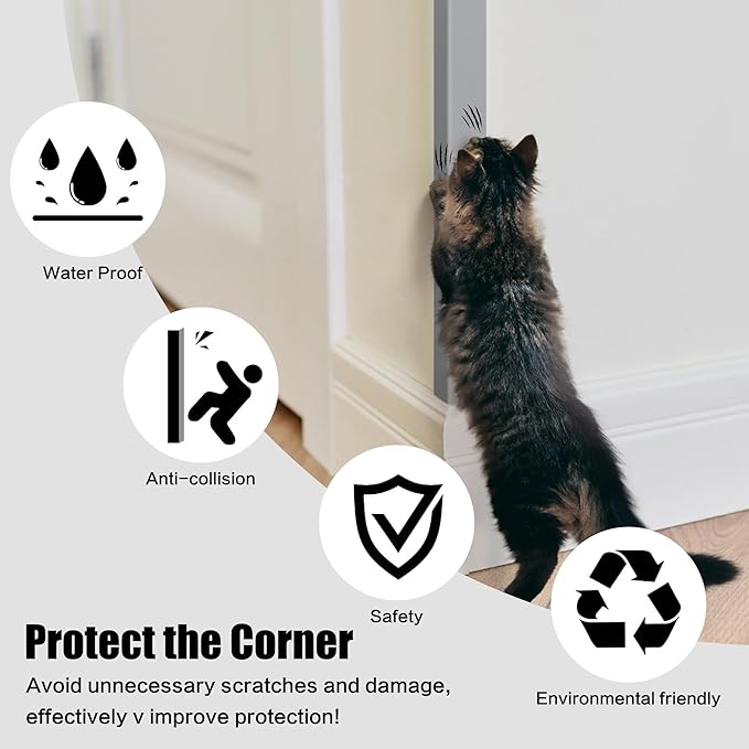 Frychee Wall Corner Protector, Walls Edge Protector, Self-Adhesive Wall Corner Guards, PVC Double-Sided Edge Protector, Furniture Stairs Guard (Gray 2PCS 120cm/47.2in)
