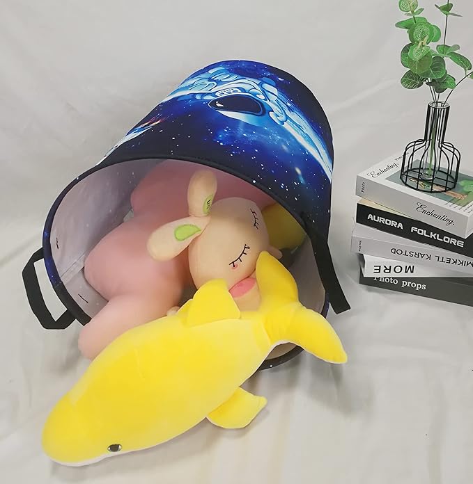 Kids Hamper Baby Storage Bins Organizer Gift Toy Box Waterproof Laundry Basket Large Canvas Collapsible Chest for Home Boys Room Decor