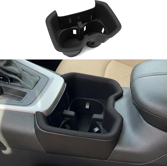 Cup Holder for 2022-2025 Toyota RAV4 Center Console Cup Holder Insert Cupholder Organizer Coaster Liner for 2022 2023 2024 2025 RAV4 Interior Accessories Black