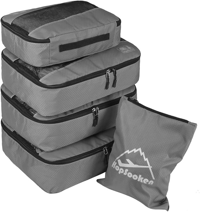 5 Set Packing Cubes for Travel Large Suitcase Luggage Organizer Bags Travel Accessories Vacation 4 Cubes 1 Laundry Pouch Bag