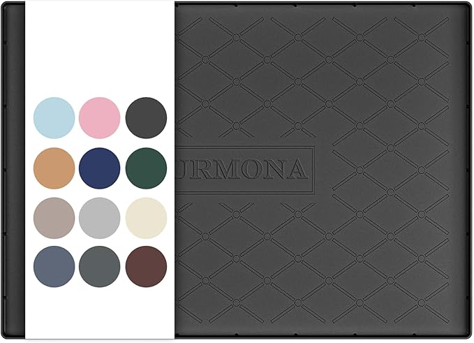 URMONA 28" x 22" Waterproof Silicone Mat in Multiple Sizes & Colors, Under Sink Mat for Kitchen & Bathroom, Pet Food Pad for Dogs & Cats, Kitchen Cabinet Liner, Multi-Purpose for Storage (Black)