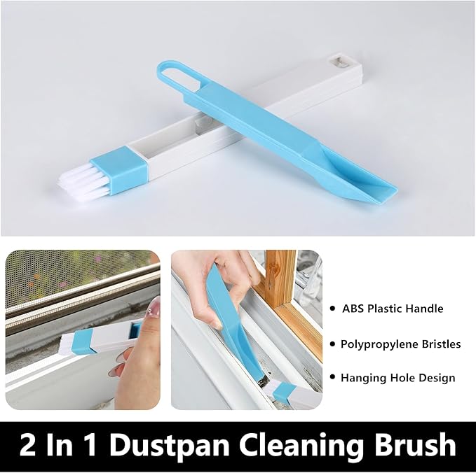 Window Cleaner Set, 17Pcs Window Door Tracks Groove Crevice Cleaning Brushes Tools for Sliding Glass Doors, Air Conditioner