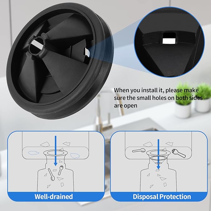 RQYEKDO Garbage Disposal Splash Guard,2 Pack 3 3/8 Inch Sink Baffle Drain Plugs QCB-AM Replacement for InSinkErator Evolution Series Moen Models,Garbage Disposal Parts Accessories