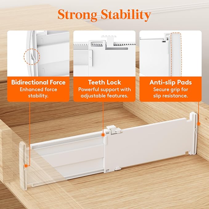 Lifewit 4" High 9 Pack Drawer Dividers, 10.5-16.5" Drawer Divider for Clothes, Adjustable Dresser Drawer Organizers, Plastic Drawers Separators for Clothes, Bedroom, Bathroom, Kitchen, Closet