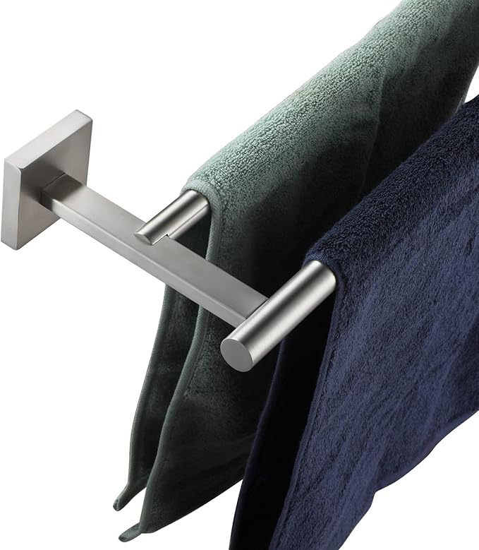 KOKOSIRI Towel Holder Bathroom Accessory Towel Bars with Two Rails Necklace Holder 32 Inch Brushed Nickel Stainless Steel B5005BR-L32