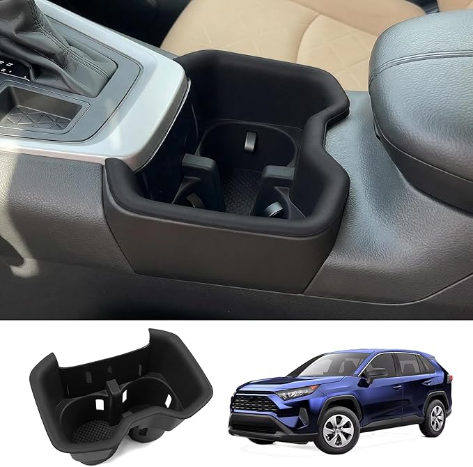 Cup Holder for 2022-2025 Toyota RAV4 Center Console Cup Holder Insert Cupholder Organizer Coaster Liner for 2022 2023 2024 2025 RAV4 Interior Accessories Black