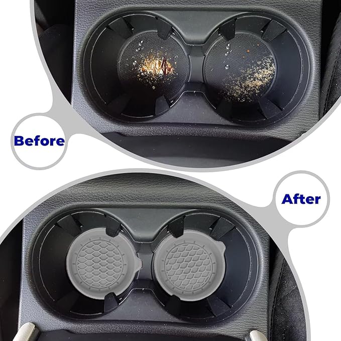 4 PCS Car Cup Coasters, Universal Cup Holder Coaster for Car Accessories, CupHolders Insert for Women Non-Slip Silicone Car Cup Holder Coasters