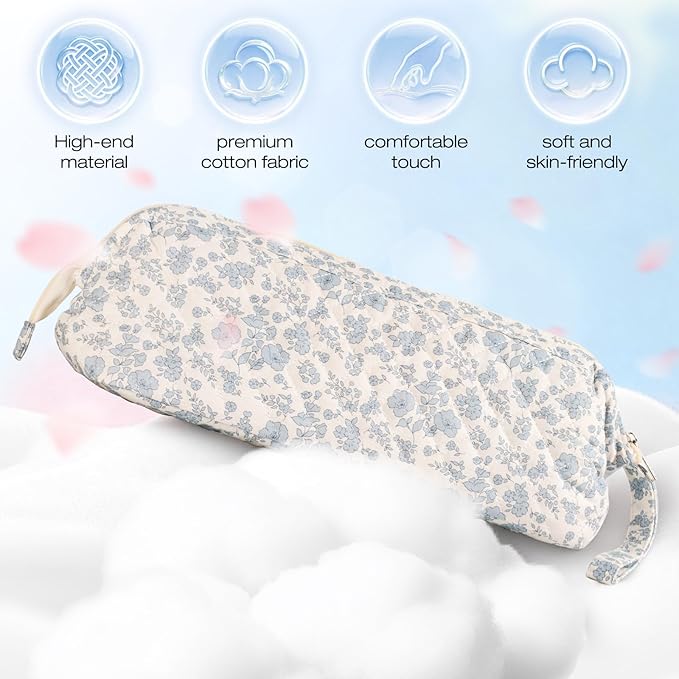 Quilted Hair Tool Travel Bag, Shark Flex Style Travel Case For Dyson Hair Dryer Airwrap Bag, Curling Iron Bags Quilted For Shark Dyson Revlon Organizer Accessories (Blue flowers)