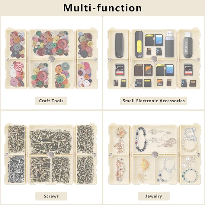 FYY Daily Pill Organizer,2 Pcs 7 Compartments Portable Pill Case Travel Pill Organizer,[Folding Design] Pill Box for Purse Pocket to Hold Vitamins,Cod Liver Oil,Supplements and Medication-White