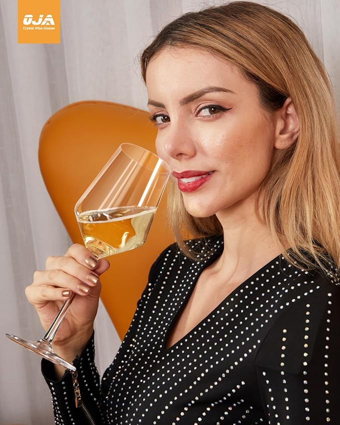 Red Wine Glasses Set of 2, Premium Crystal Wine Glasses Hand Blown, 15 oz,Thin Rim,Long Stem,Perfect for Red or White, Daily Use,Unique Wedding Anniversary Birthday or Birthday Gift