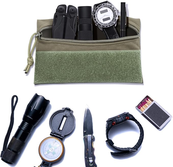 Qavctw Tactical Admin Pouch Bag with Hook and Loop Tool Storage Bag Snack Pouch Candy Bag Hanging Pouches Backpack Accessory Pouch