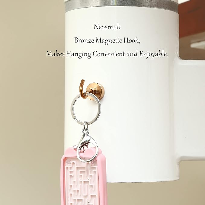Neosmuk Magnetic Hooks, Cruise Ship Essentials, 30lb+ Heavy Duty Magnetic Hooks for Cruise Cabins, Refrigerator, Grill, Hanging, and Travel | Extra Strong Must-Haves Magnet Hook,Bronze,5 Pack