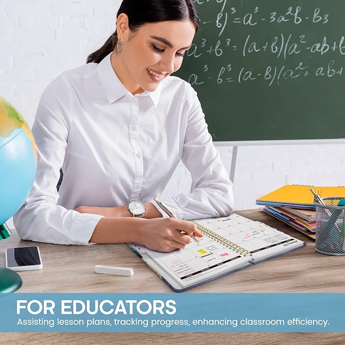 Academic Planner 2026-2027, Weekly and Monthly Calendar Book, July 2026 – June 2027, Hardcover Planner with Tabs, Perfect for Teachers, Students, Women & Men, A5 (6.4" x 8.5") - Abstract