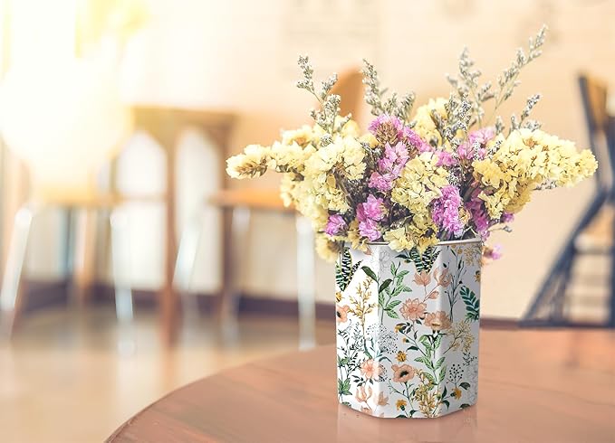 WAVEYU Cute Pen Holder for Desk, Ceramic Pencil Holder, Pen Cup Marker Holder Makeup Brush Holders, Desk Accessories & Workspace Organizers for Home, Office, White Flower